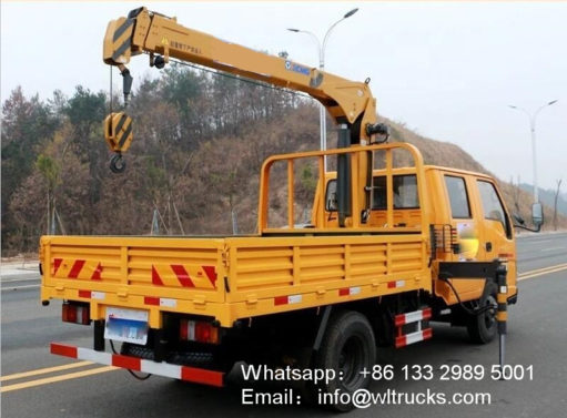 Double row 3 ton dump truck with crane
