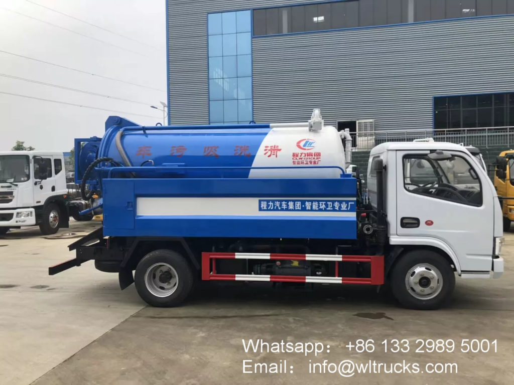 5m3 cleaning jetting sewage suction truck