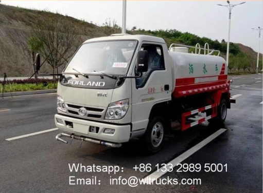 Foton 3000 liter mini water sprinkler truck