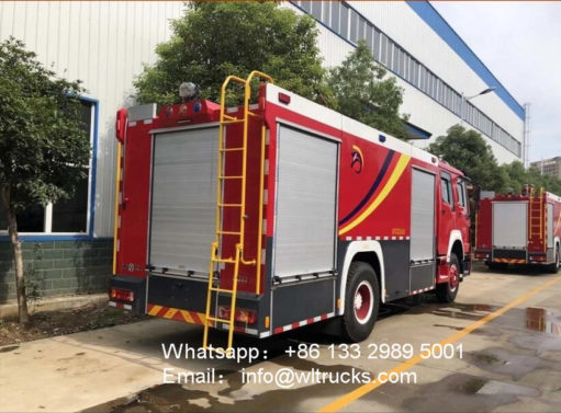 6x4 HOWO water foam fire engine truck