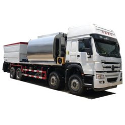8X4 Sinotruk HOWO 9m3 Bitumen Tank and 14m3 Gravel Tank asphalt distributor truck