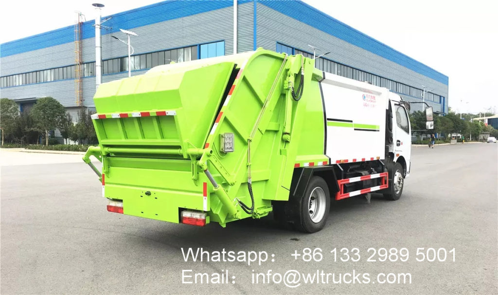8m3 garbage compactor truck rear picture