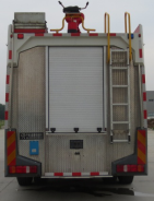 Dry powder fire truck ladder