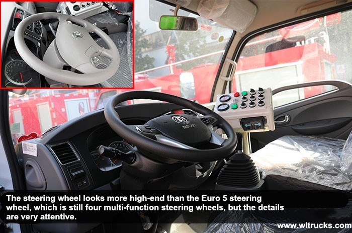 Eruo VI road Sweeper truck cab steering wheel
