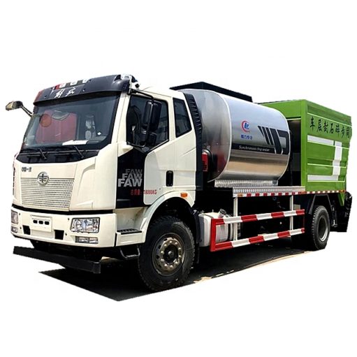 FAW 6m3 Bitumen Tank and 8m3 Gravel Tank Synchronous Chip Sealer asphalt trucks