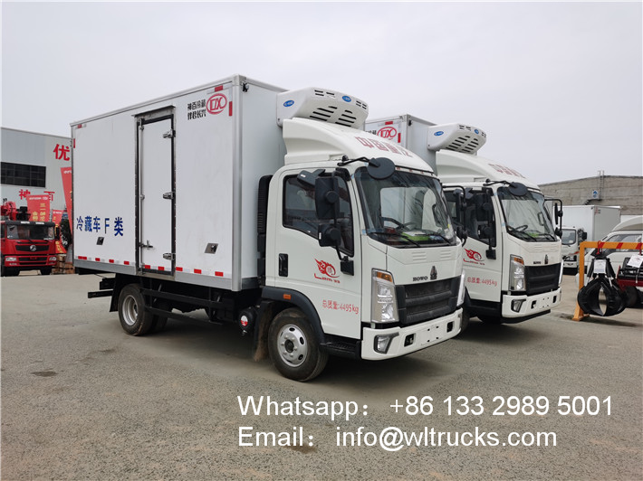 HOWO 5ton to 6ton cooling van truck