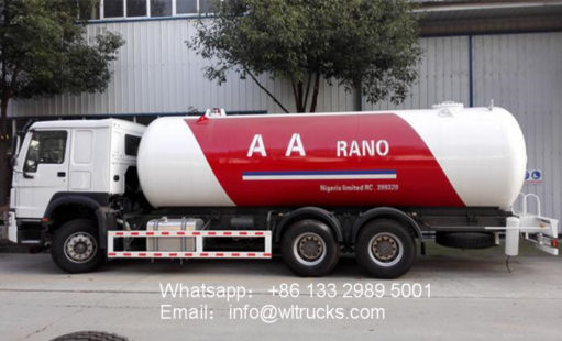 Howo 20000L to 25000L lpg tanker truck