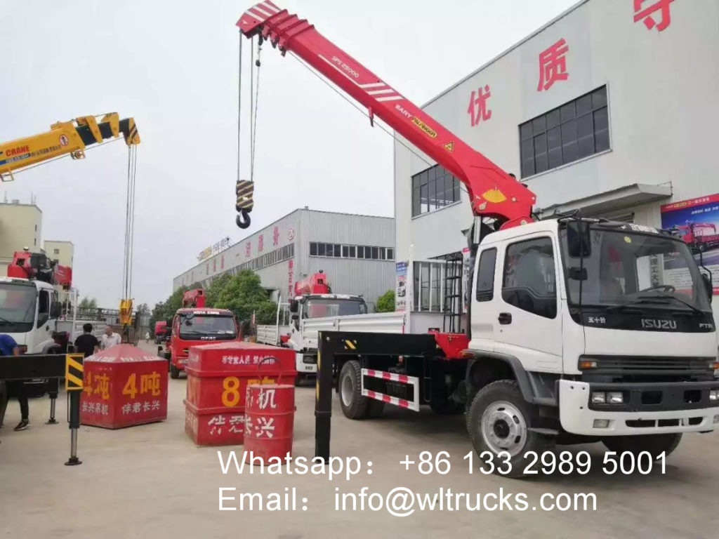 ISUZU ftr Sany Palfinger 10 ton Straight arm truck mounted crane exported to Africa