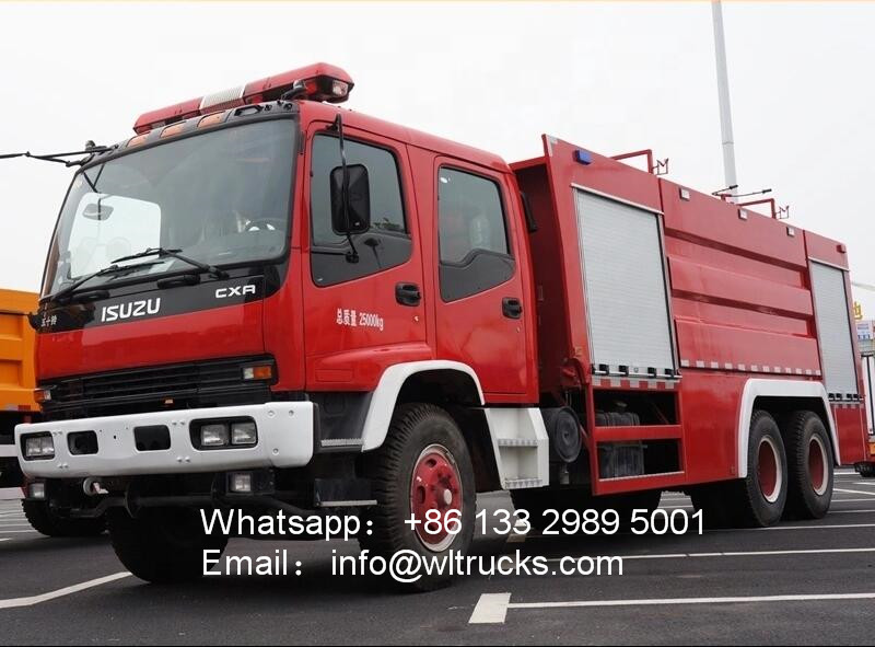 6x4 Japan ISUZU FVZ 11000 liter fire fighter truck