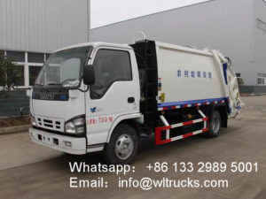 Japanese ISUZU 5 ton Rear Loading compactor Garbage Truck