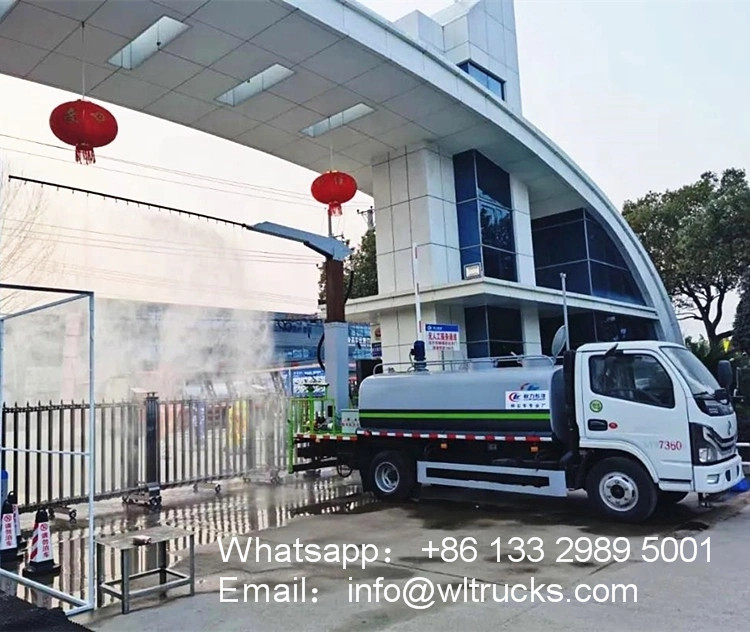 5000L Mobile vehicle disinfection tunnel system fogger spray truck