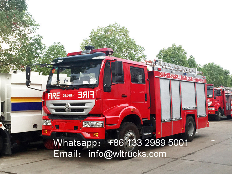 Sinotruk steyr 6000 liter to 8000 liter fire truck