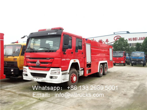 6x4 Sinotruk howo 16000L water tank fire truck