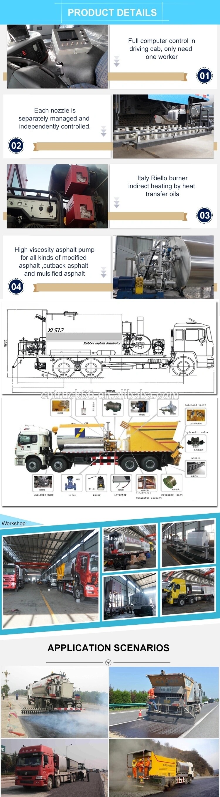 asphalt sprayer truck details