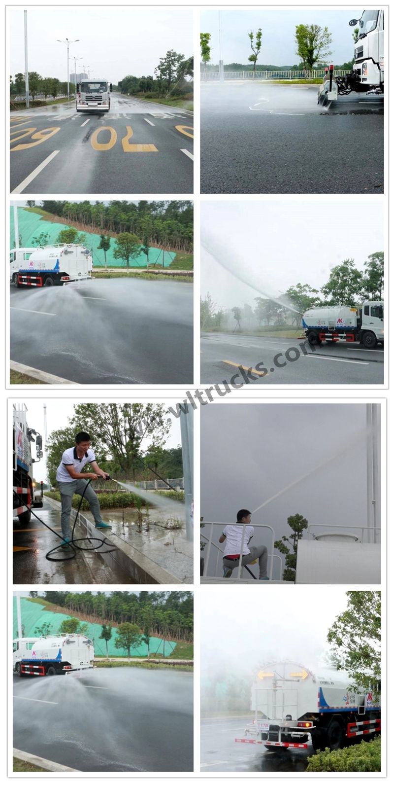 high pressure cleaning truck working photos