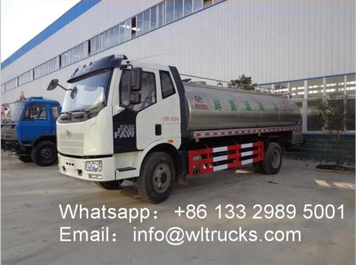 FAW 12000L to 15000L Stainless Steel Milk Tank Truck