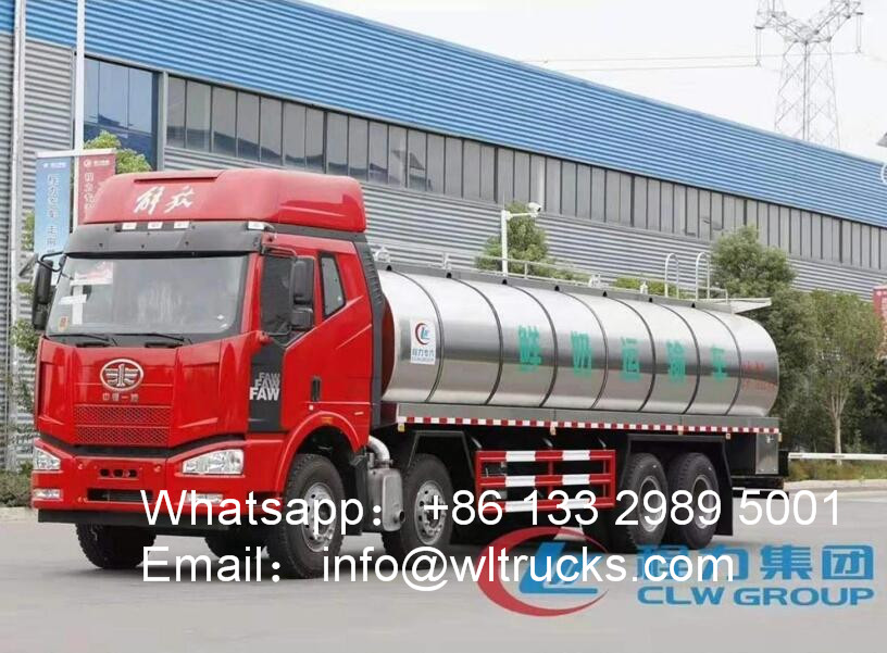 8x4 FAW 25000 liter to 30000liters milk/Cooking oil transport tanker truck