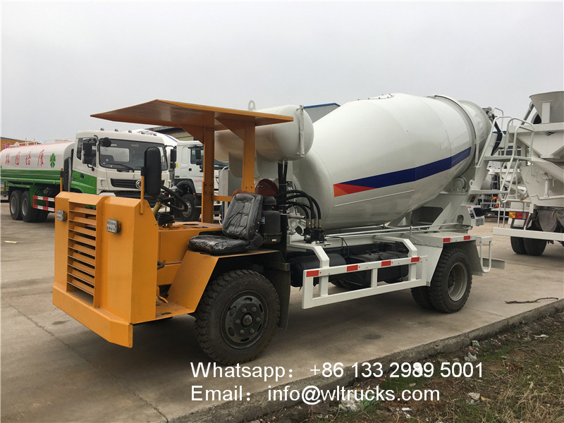 mini 4x4 Tunnel mine 2cbm concrete mixer truck