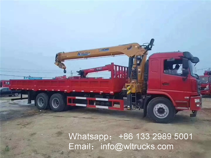 6x4 Shacman Straight Arm Truck mounted Crane