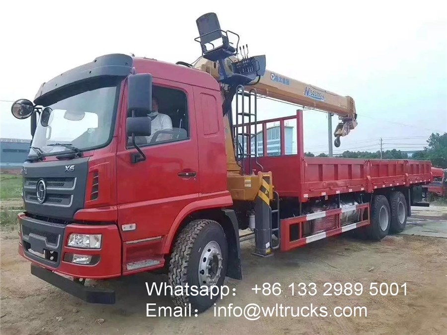 6x4 Shacman Xuande 12 ton Straight Arm Truck mounted Crane