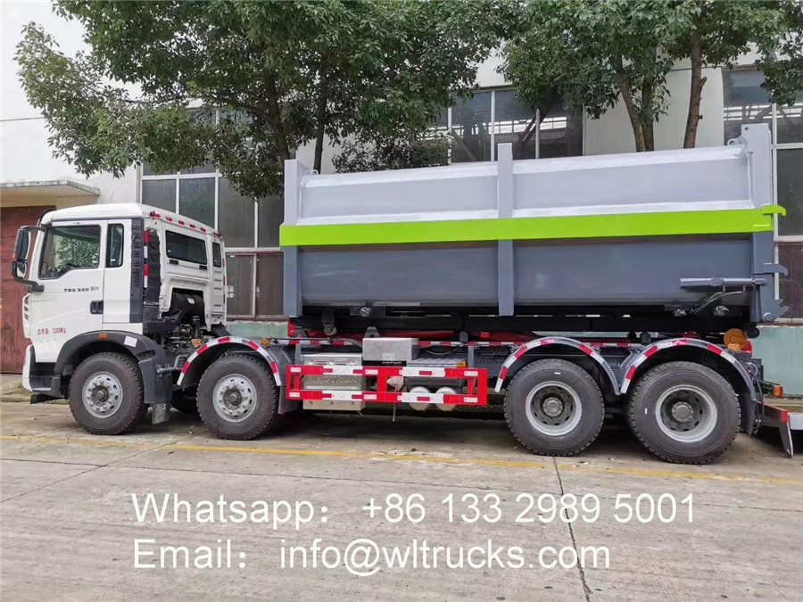 8x4 Sinotruk hook arm garbage truck