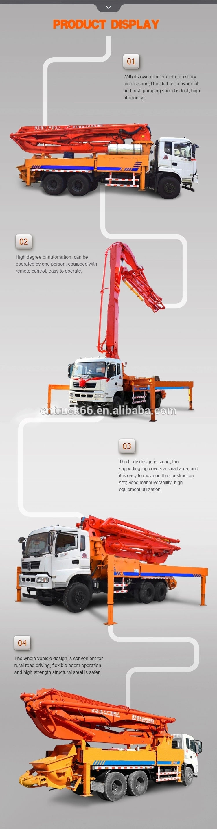 Concrete pump truck detailed picture