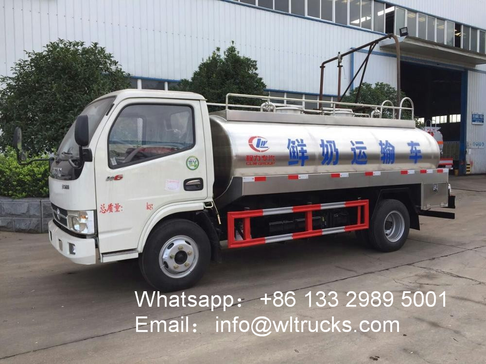 Dongfeng 5000 Liters stainless steel milk transport truck