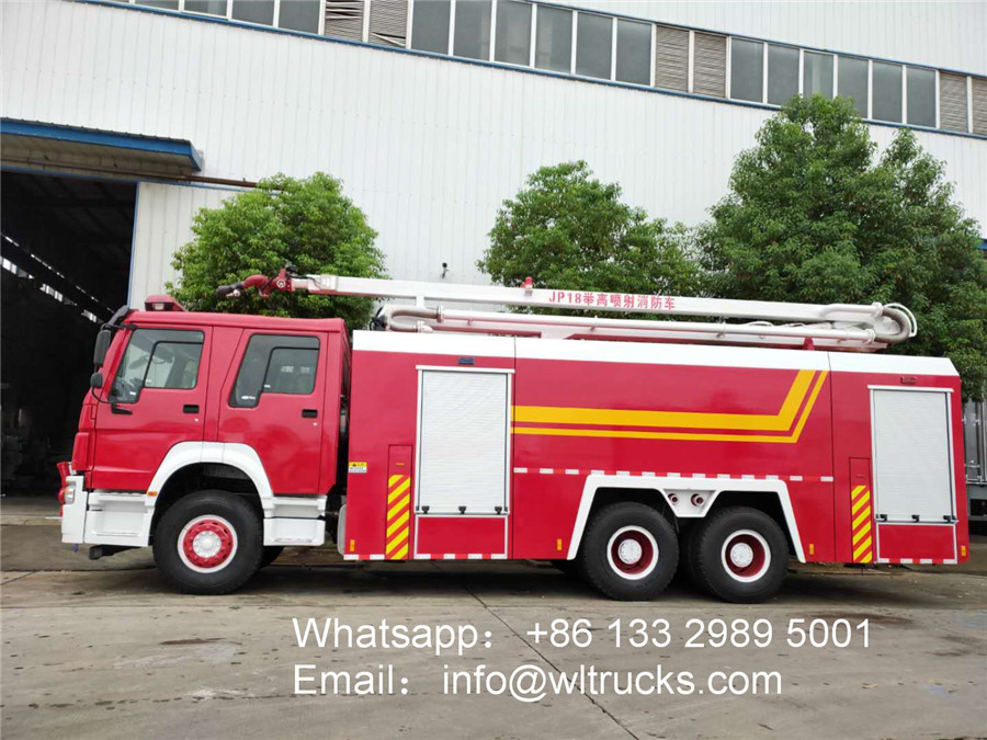 Elevation jetting fire truck