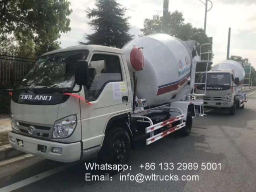 Foton 2m3 3m3 concrete mixer pump truck