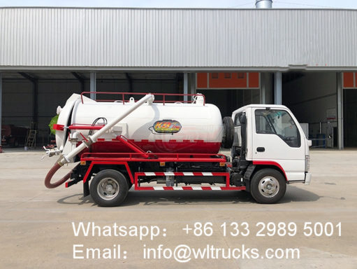 ISUZU 5000 liter sewage suction dump truck