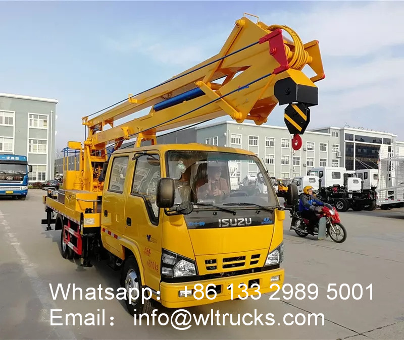 Isuzu folding arm aerial platform truck