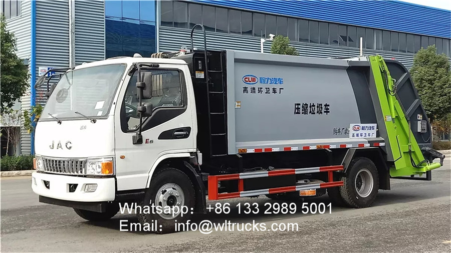 JAC 6m3 to 8m3 compactor garbage truck