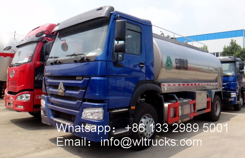 Sinotruk Howo 8m3 to 15m3 Stainless Steel Milk Transportation truck