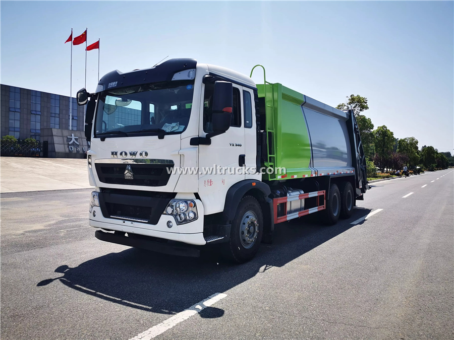 10 wheel HOWO 18 ton rubbish compactor truck