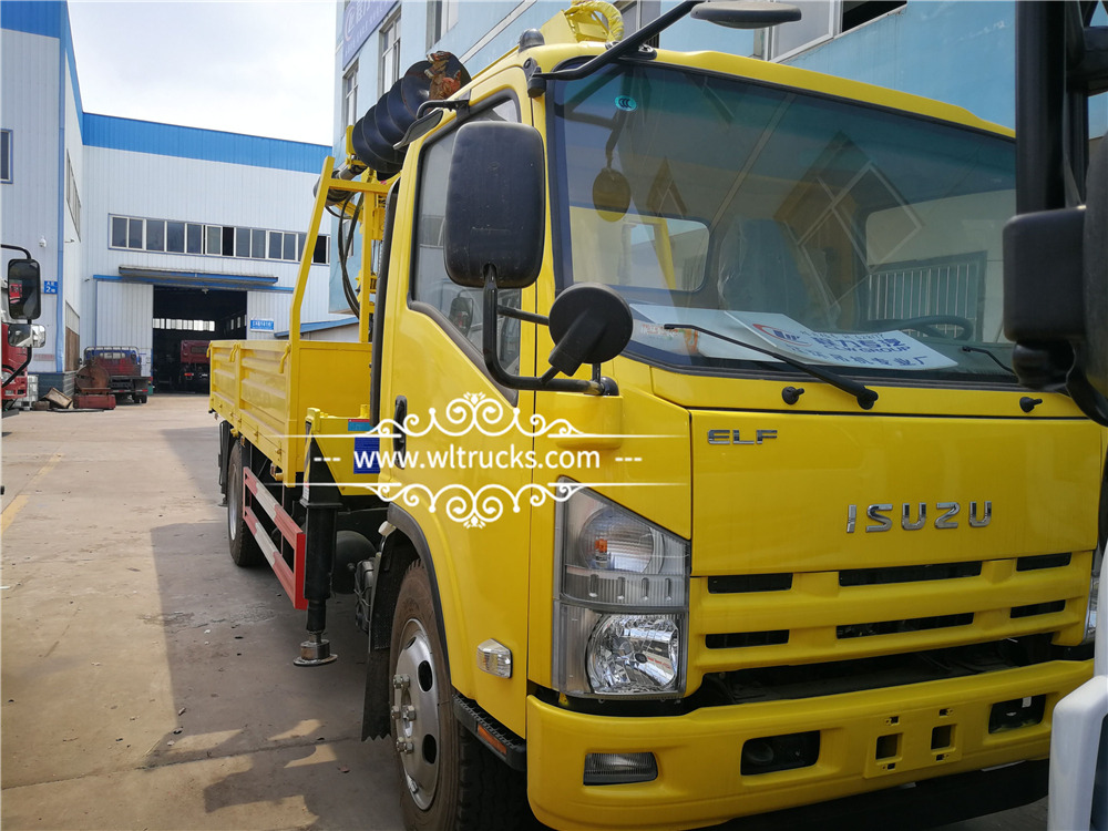 5 ton truck mounted crane with drilling machine