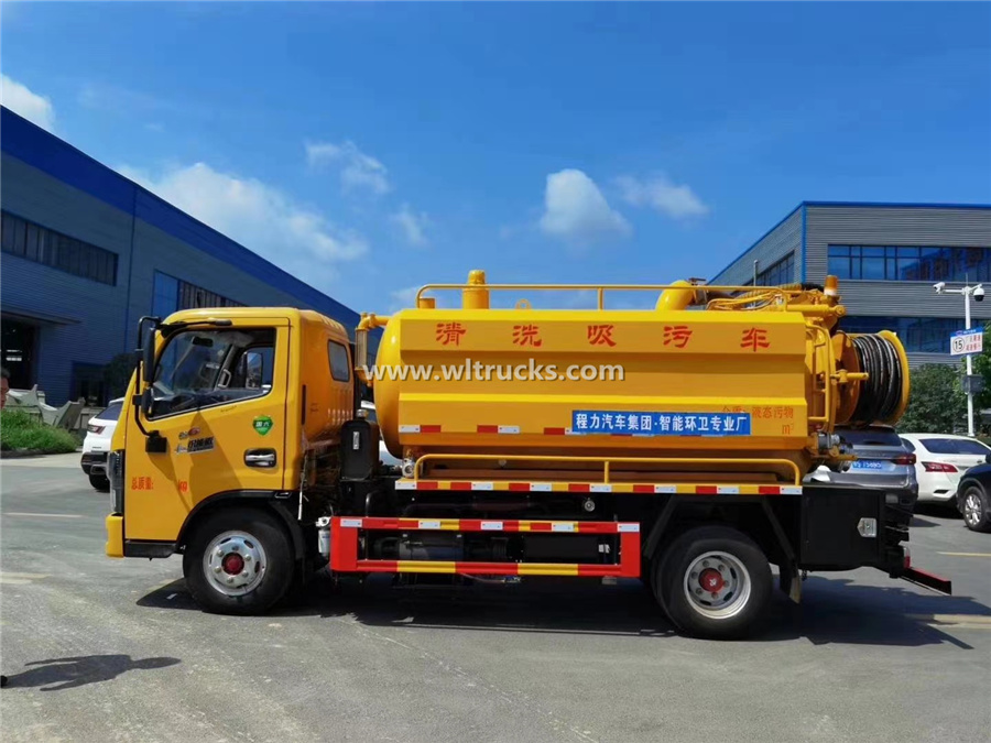 5000 liter Vacuum Sewer jetting suction truck