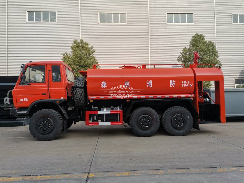 6x6 12000 liter fire water tank truck