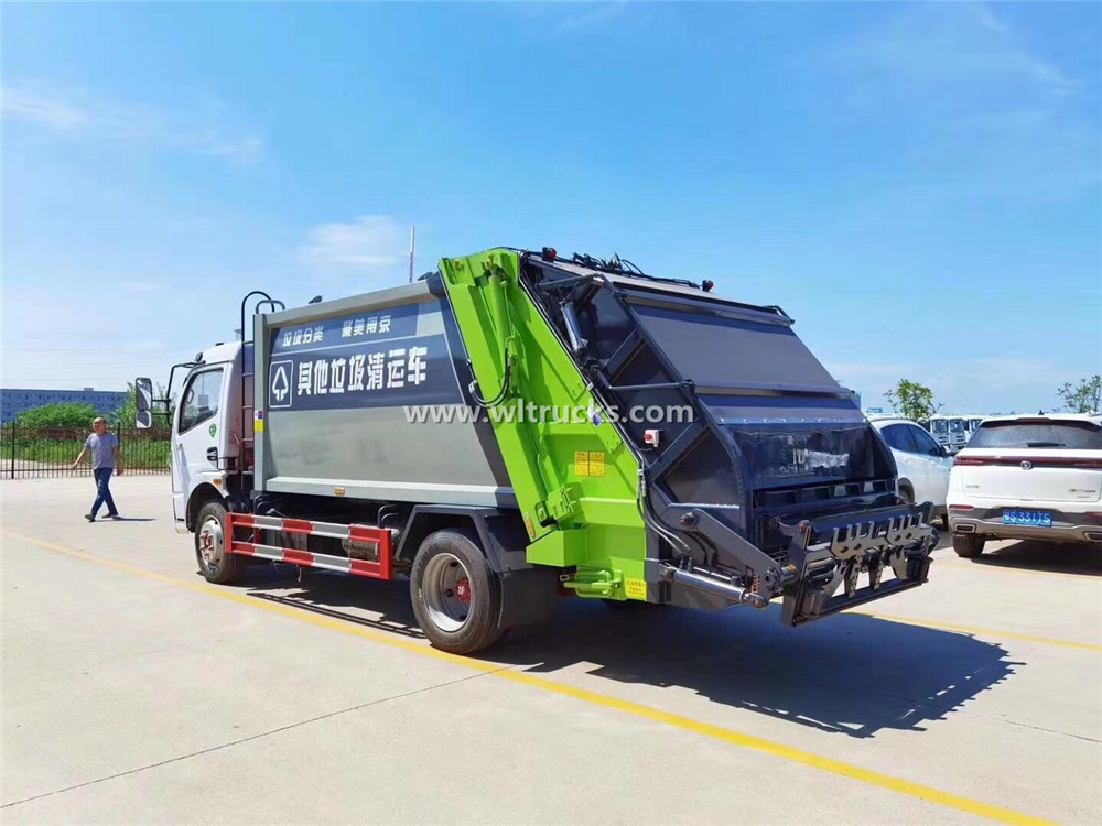 Dongfeng 8cbm rear sealed garbage compactor truck