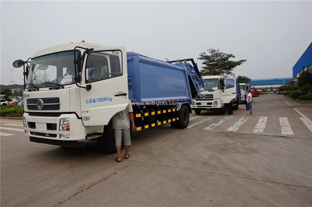 Dongfeng kinrun 12cbm swing arm compactor garbage truck