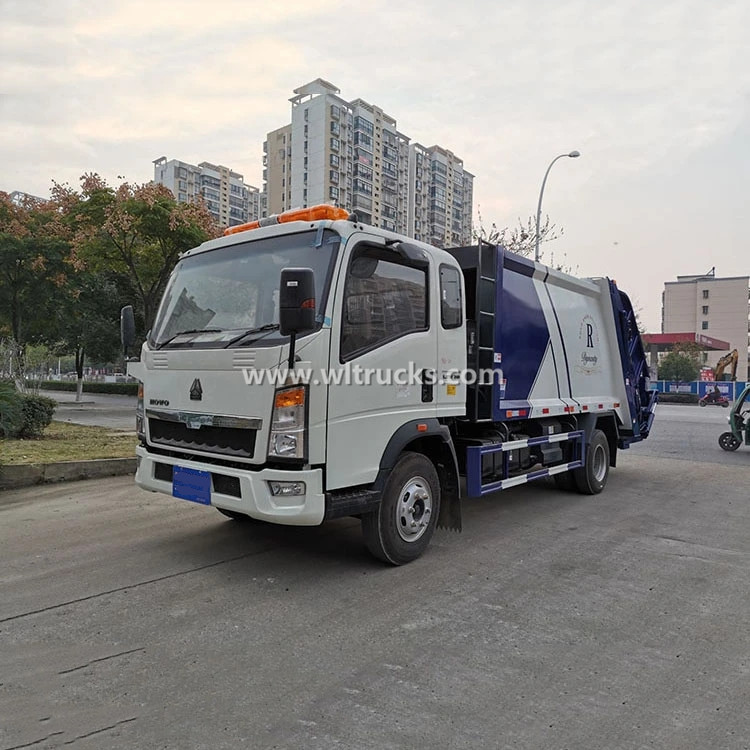 RHD HOWO 8cbm waste collection garbage compactor truck
