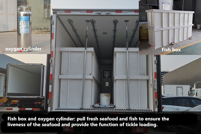 Refrigerator truck Fish box and oxygen cylinder