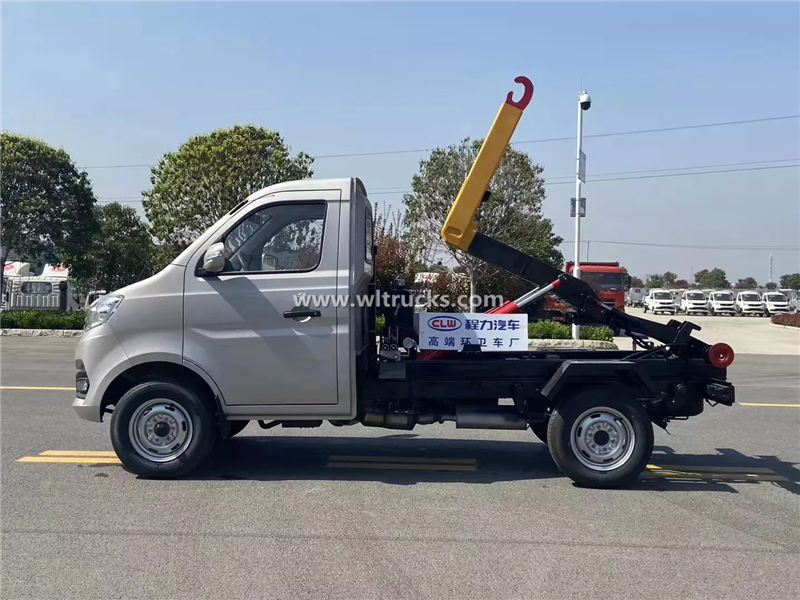 mini 3cbm hook arm garbage truck