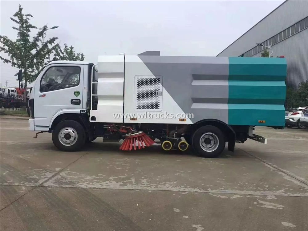 small cleaning and sweeping truck
