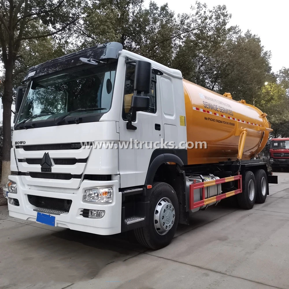 6X4 Sinotruk HOWO 20cbm Sewage Suction Tank Vacuum Truck