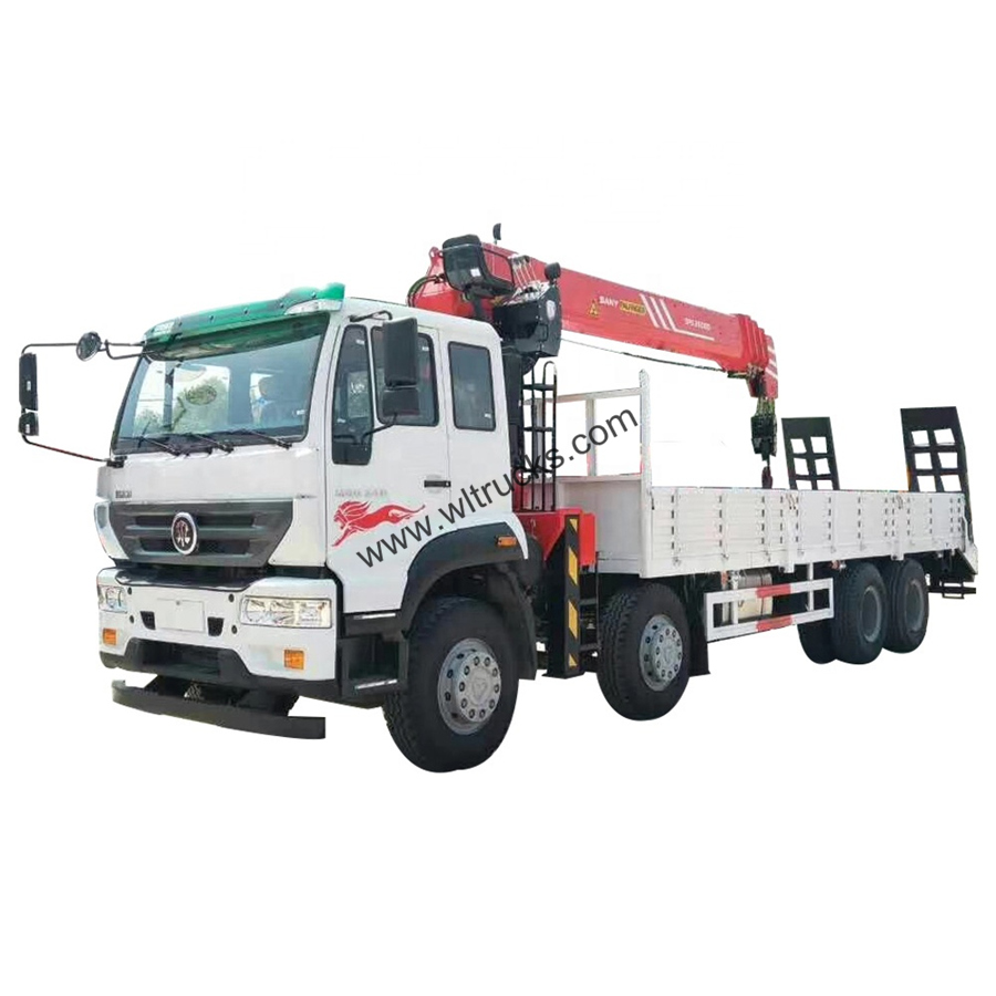8x4 Sinotruk 12 ton truck mounted Palfinger crane