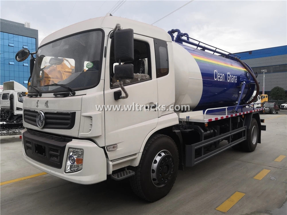 Dongfeng brand 12m3 sewer vacuum sewage suction truck exported to Ghana