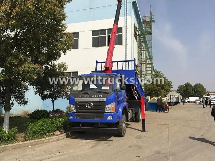 Forland 5 ton dump truck mounted crane