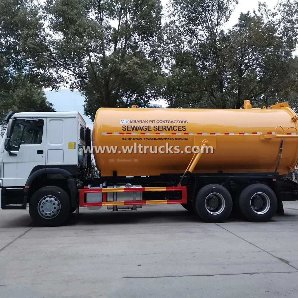 HOWO 20m3 Sewage Suction Tank Vacuum Truck