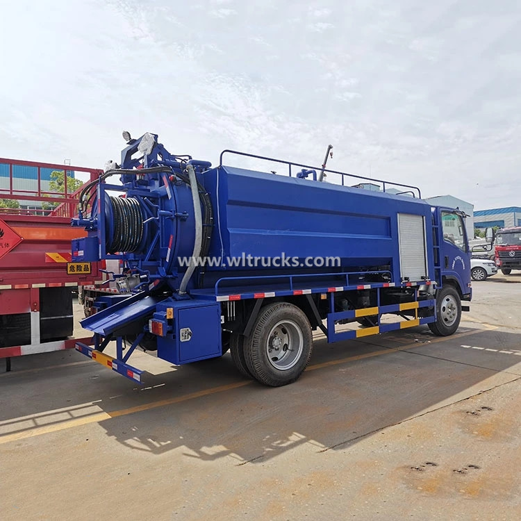 Isuzu 10 ton High Pressure Jetting Sewer Fecal Sewage Flushing and Suction Truck