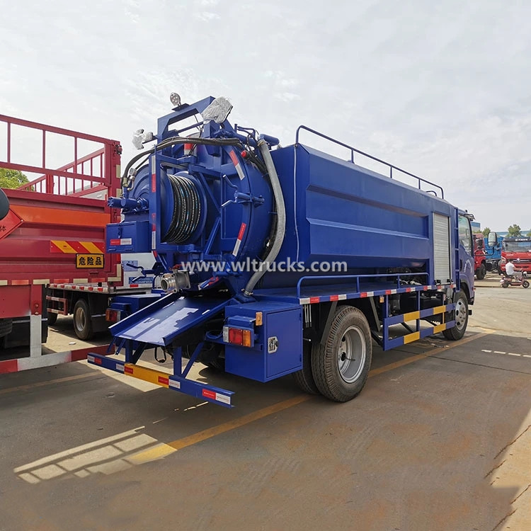 Isuzu 10m3 High Pressure Jetting Sewer Fecal Sewage Flushing and Suction Truck
